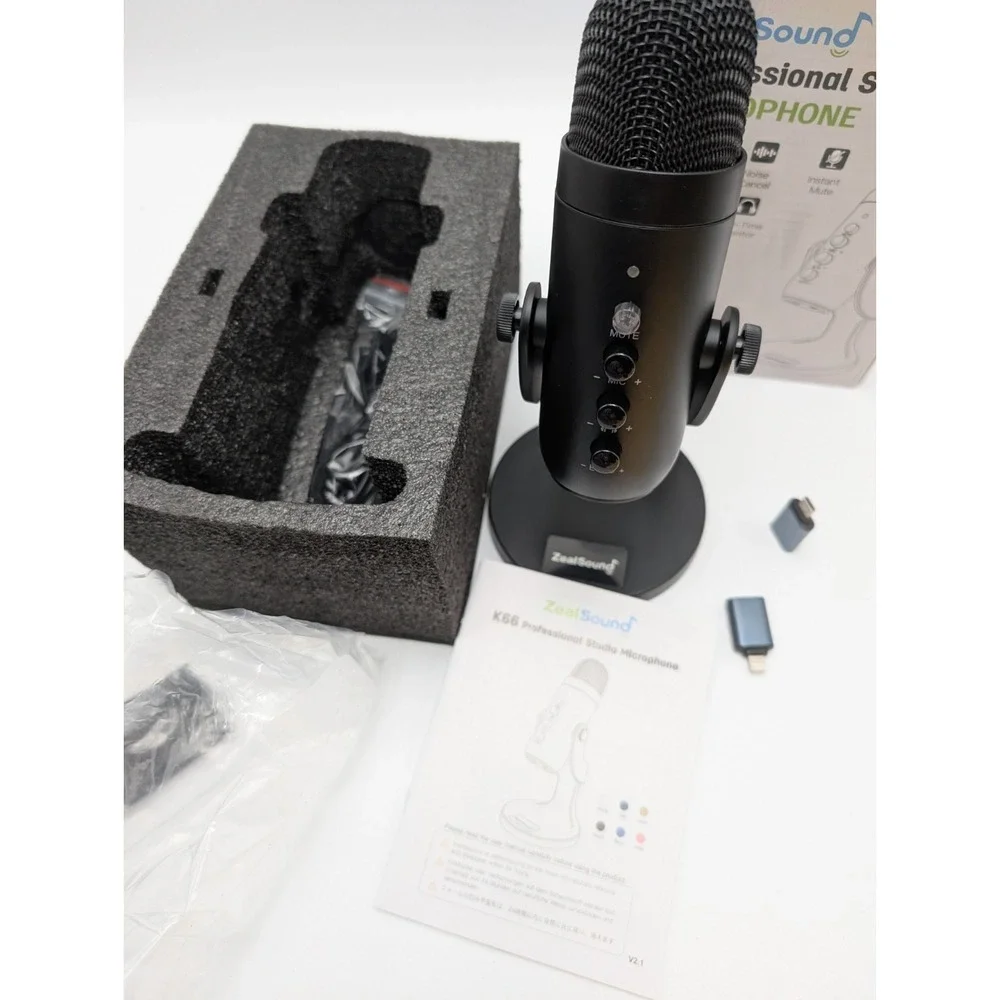 Zealsound USB Microphone, Condenser PC‎ Mic W/Lightning Adapter For Phones